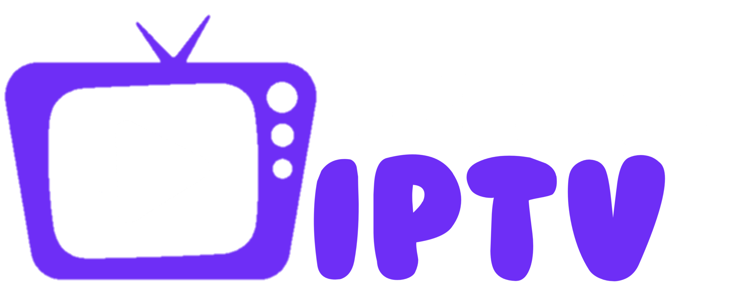 A purple TV icon with a play button appears next to the words Poland IPTV. Poland is in white, and IPTV is in bold purple letters, all on a light background.
